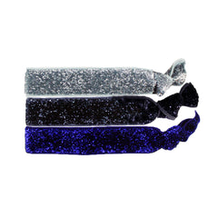 Mia Tony Ties® Glitter - hair ties - Silver, Gunmetal, Blue - MIA® Beauty