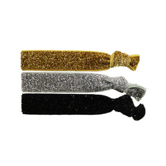 Mia Tony Ties® Glitter - Hair Ties - Gold, Silver Black - MIA® Beauty