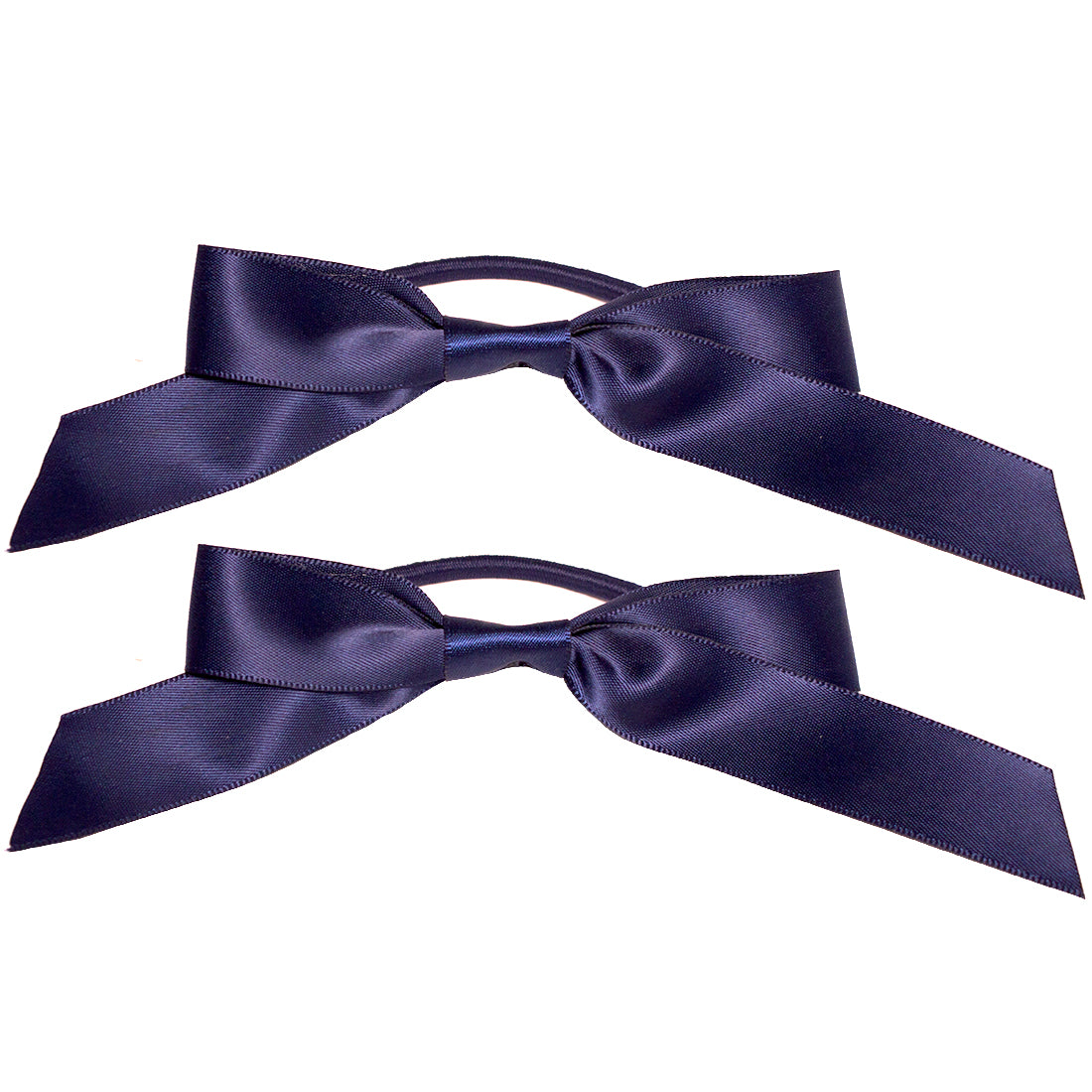 Satin Ribbon Bow Ponytailers - Royal Blue