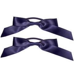 Mia® Spirit Satin Ribbon Bow Ponytailer Set - hair accessories - Navy blue color - designed by #MiaKaminski of Mia Beauty