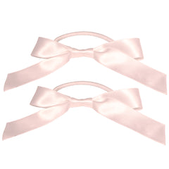 Mia® Spirit Satin Ribbon Bow Ponytailer Set - hair accessories - white color - designed by #MiaKaminski of Mia Beauty