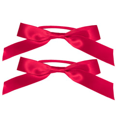 Mia® Spirit Satin Ribbon Bow Ponytailer Set - hair accessories - maroon red color - designed by #MiaKaminski of Mia Beauty