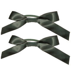 Mia® Spirit Satin Ribbon Bow Ponytailer Set - hair accessories - dark green color - designed by #MiaKaminski of Mia Beauty