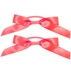 Mia® Spirit Satin Ribbon Bow Ponytailer Set - hair accessories - neon orange color - designed by #MiaKaminski of Mia Beauty
