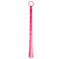 Mia® Spirit Satin Ribbon Ponytailer hair accessory - hot pink and light pink - shown dangling - designed by #MiaKaminski of Mia Beauty