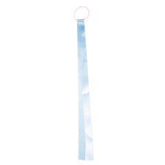 Mia® Spirit Satin Ribbon Ponytailer hair accessory - light blue and light blue - shown dangling - designed by #MiaKaminski of Mia Beauty