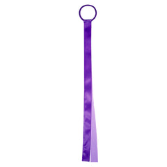 Mia® Spirit Satin Ribbon Ponytailer hair accessory - dark purple and light purple - shown dangling - designed by #MiaKaminski of Mia Beauty