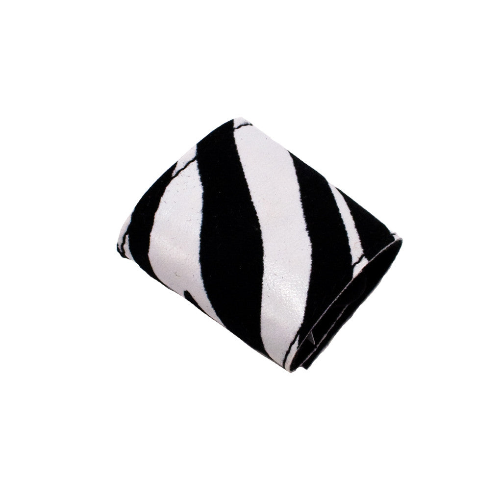 Mia® Tony Pony - leather ponytail cuff - black and white zebra print - designed by #MiaKaminski of Mia Beauty