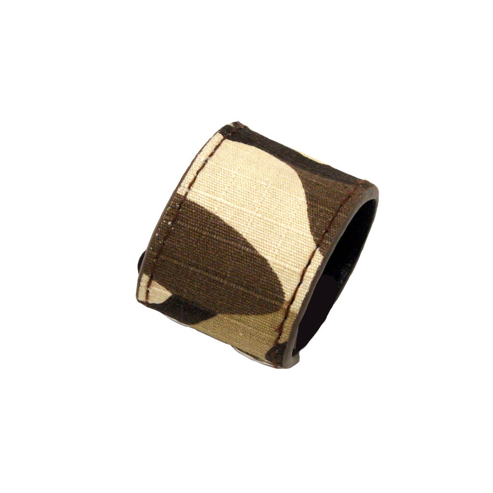 Mia® Tony Pony - leather ponytail cuff - camouflaged military material - designed by #MiaKaminski of #MiaBeauty #ponytailcuff