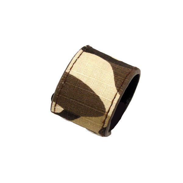 Mia® Tony Pony - leather ponytail cuff - camouflaged military material - designed by #MiaKaminski of #MiaBeauty #ponytailcuff