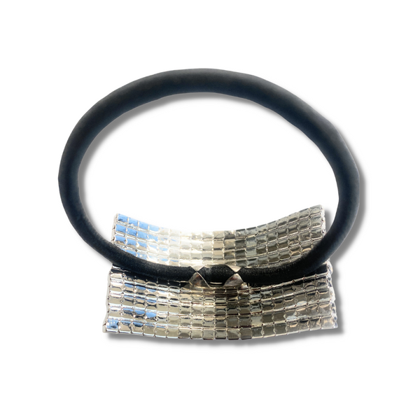 Mia Beauty Rhinestone Ponytail Cuff hair accessory with hook inside to replace the rubber band