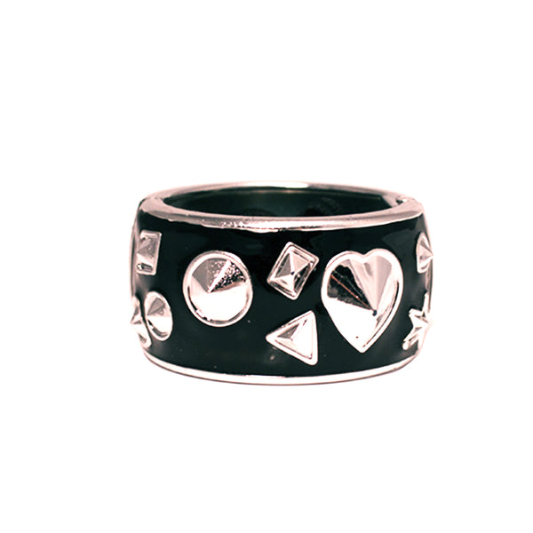 Mia® Tony Pony Ponytail Cuff - black and silver studs and hearts - designed by #MiaKaminski of Mia Beauty
