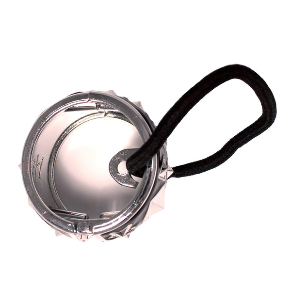 Mia® Tony Pony Ponytail Cuff - black and silver studs and hearts - - hook inside - designed by #MiaKaminski of Mia Beauty