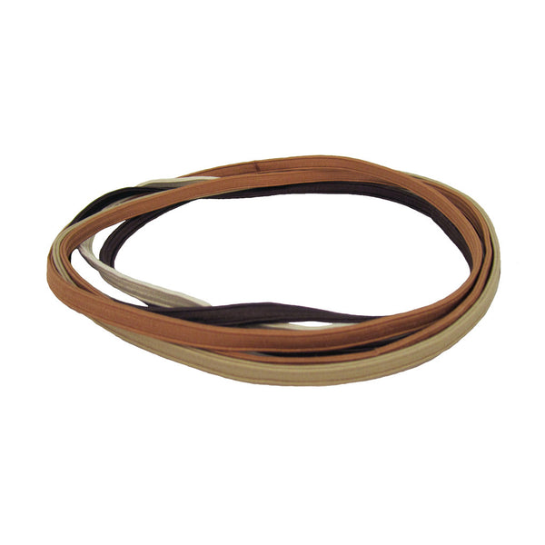 Thin Elastic Headbands - Black, Brown, Tan + Cream