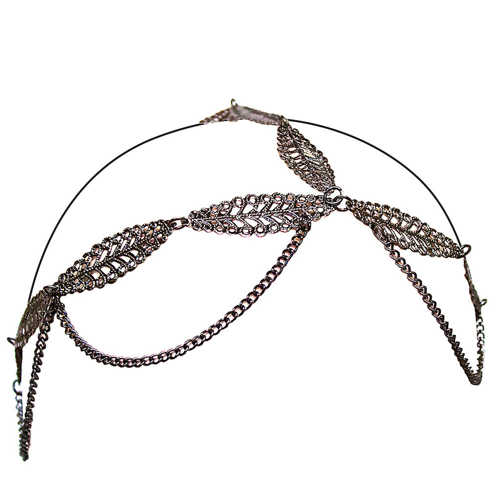 Three Chain Headwraps - Metal Leaves - MIA® Beauty - 1