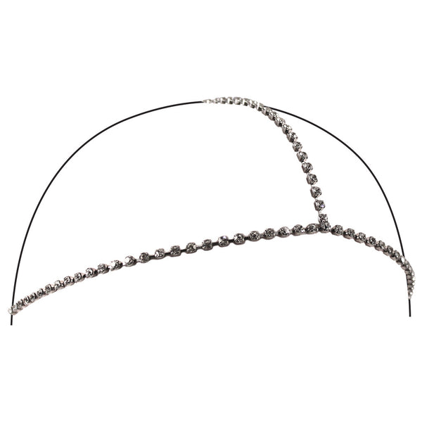 Triple Chain Headwraps - Silver + Rhinestones