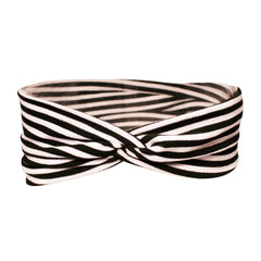 Mia® Headwrap with a twisted center - black and white stripes - by Mia Beauty #MiaKaminski