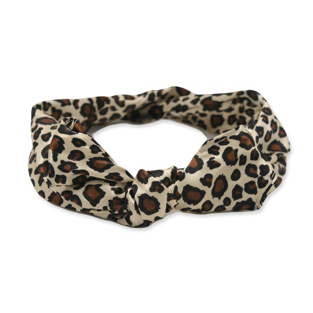 Mia® Bend-a-Roo™ - Beige and Brown Leopard printed silk - #MiaKaminski #Mia #MiaBeauty #Beauty #Hair #HairAccessories #headwrap #headbands #hairstylingtools #lovethis #love #life #woman
