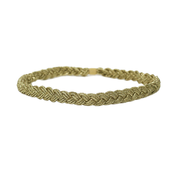 Metallic Braided Headband - Gold