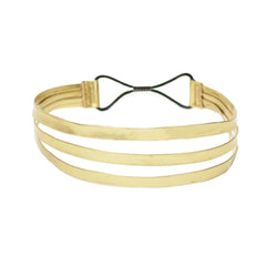 Mia® Gold Metallic Leather Triple Strap Headband - #MiaKaminski #Mia #MiaBeauty #Beauty #Hair #HairAccessories #headbands #headwraps #lovethis #love #life #woman  #gold #metallic