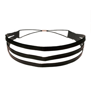 Mia® Balck Leather Triple Strap Headband - #MiaKaminski #Mia #MiaBeauty #Beauty #Hair #HairAccessories #headbands #headwraps #lovethis #love #life #woman  #gold #metallic