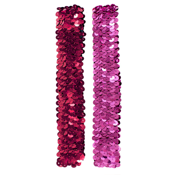 Sequin Headbands - Silver +Red