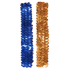 Sequin Headbands - Silver +Red