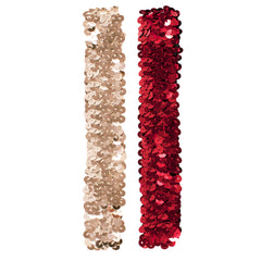 Mia® Spirit Sequin Headbands - silver and red color - by #MiaKaminski of Mia Beauty