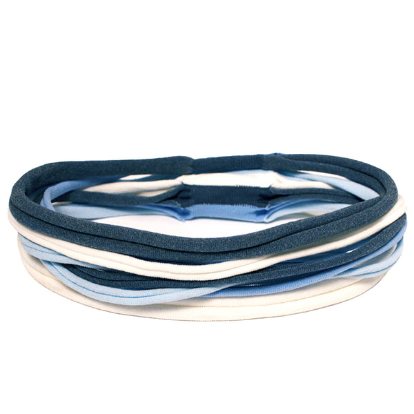 Stringbean Headband - Blue + White