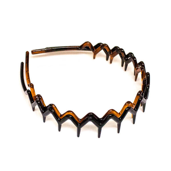 Mia Beauty Zigzag Headbands with claws in tortoise and black color