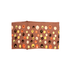 Mia® Cloth Headband Made in Italy - brown with random dots - lying flat - designed by #MiaKaminski of Mia Beauty