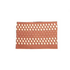 Mia® Cloth Headband Made in Italy - beige with cream dots - lying flat - designed by #MiaKaminski of Mia Beauty