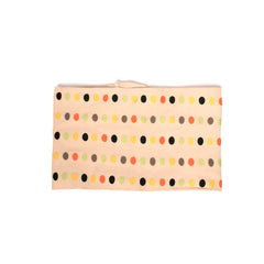 Mia® Cloth Headband Made in Italy - beige with random dots - lying flat - designed by #MiaKaminski of Mia Beauty