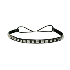 Mia® Soft Elastic Headband with Square Metal Studs - black and silver - #MiaKaminski #Mia #MiaBeauty #Beauty #Hair #HairAccessories #headbands #headwraps #lovethis #love #life #woman #headbandchain #studs