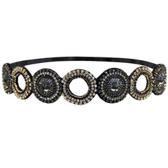 Mia® Embellished Headband - Black silver and gold circle cut-out design - designed by #MiaKaminski of #Mia Beauty #beauty #hair #headbands