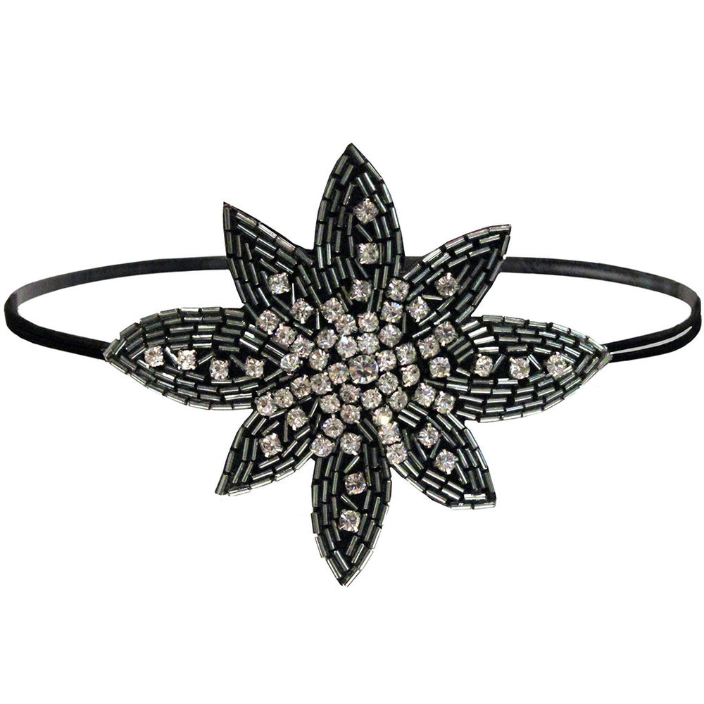 Mia® Embellished Headband – beaded flower  - designed by #MiaKaminski of #MiaBeauty #beauty #prettyheadbands #flowerheadbands