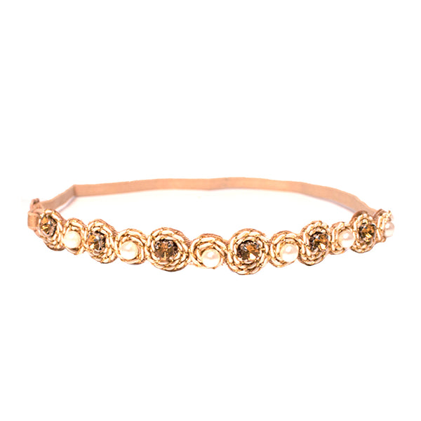 Embellished Headband - Pearls + Gold