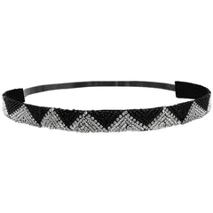 Mia® Embellished Headband - Black and Silver Zig Zag Triangle design - designed by #MiaKaminski of #Mia Beauty