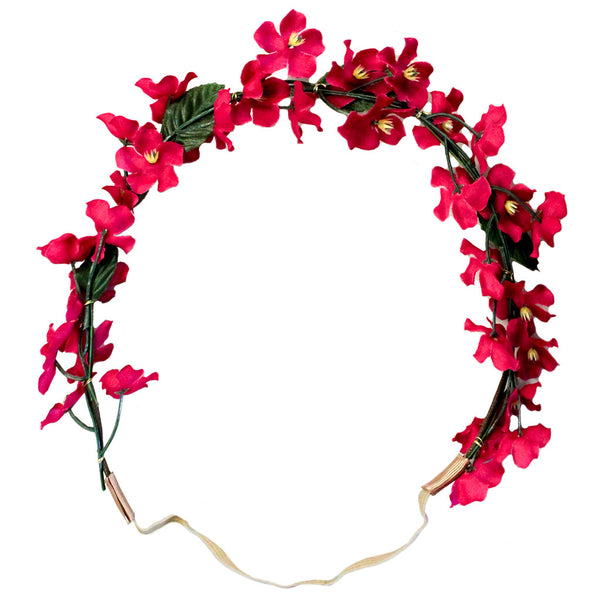 Mia® Flower Halo Headband Hair Accessory - red and purple flowers - by #MiaKaminski #Mia #MiaBeauty #Beauty #Hair #HairAccessories #headbands #lovethis #love #life #woman #flowerhalo #festivals #coachella