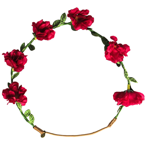Mia® Flower Halo Headband Hair Accessory - red flowers - by #MiaKaminski #Mia #MiaBeauty #Beauty #Hair #HairAccessories #headbands #lovethis #love #life #woman #flowerhalo #festivals #coachella