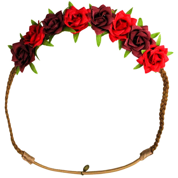 Mia® Flower Halo Headband Hair Accessory - red and purple flowers - by #MiaKaminski #Mia #MiaBeauty #Beauty #Hair #HairAccessories #headbands #lovethis #love #life #woman #flowerhalo #festivals #coachella