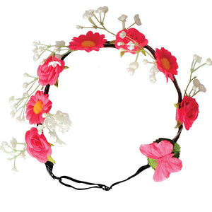Mia® Flashion Flower Light Up Headband -  pink Daisies with pink lights - by #MiaKaminski #Mia #MiaBeauty #Beauty #Hair #HairAccessories #headbands #lovethis #love #life #woman #flowerhalo #LEDlightedheadband #festivals #coachella #AsSeenOnTV