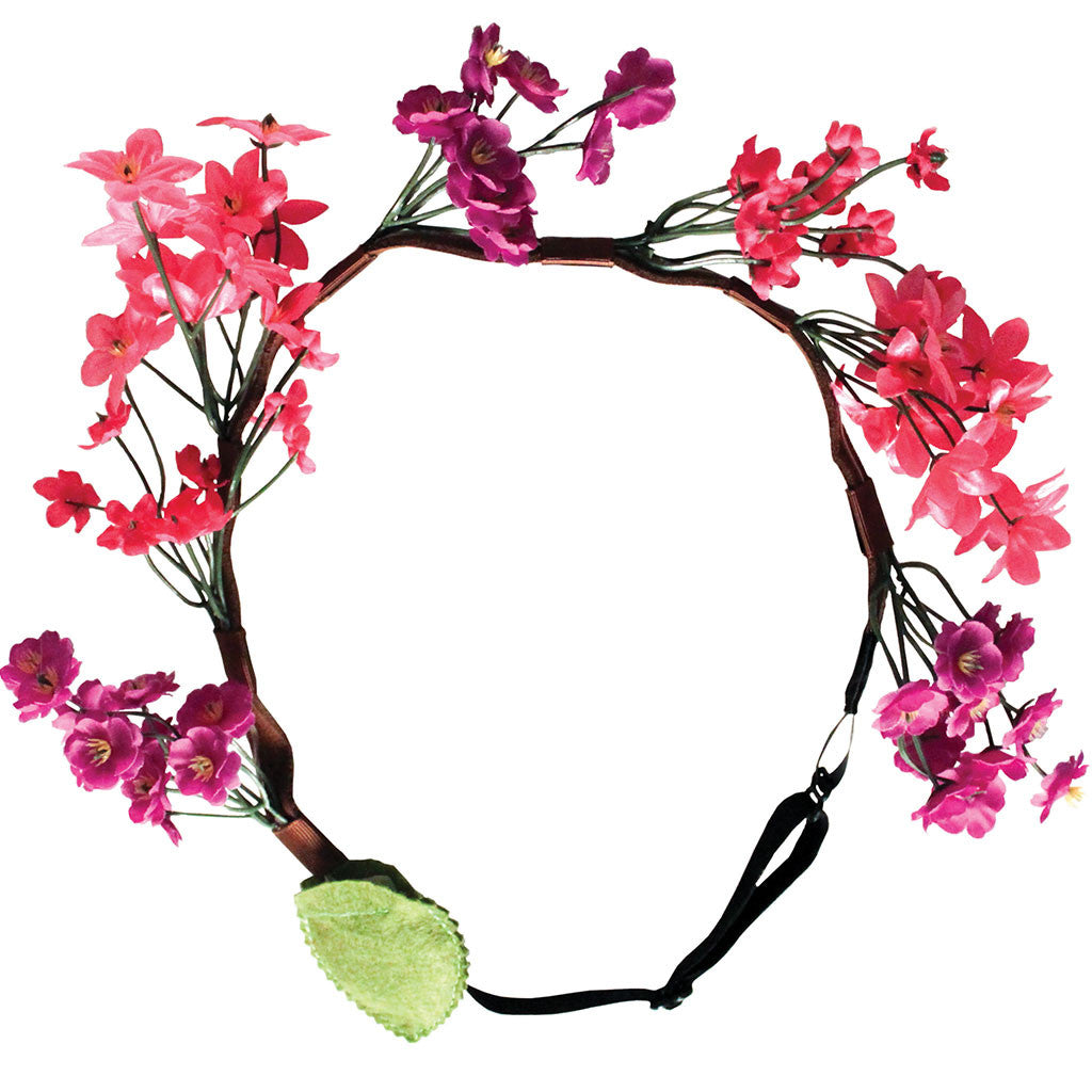 Mia® Beauty Flashion Flowers - LED lighted headband - wild flowers shown on model from commercial