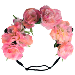 Mia® Flower Halo Headband Hair Accessory - pink peonies - by #MiaKaminski #Mia #MiaBeauty #Beauty #Hair #HairAccessories #headbands #lovethis #love #life #woman #flowerhalo #festivals #coachella