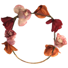 Mia® Flower Halo Headband - Rust colored flowers - by #MiaKaminski #MiaBeauty #mia #beauty #hair #hairaccessory #headband #flowerhalo #lovethis #coachella #love #life #woman