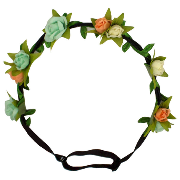 Flower Halo - Mint Green, Beige + Peach