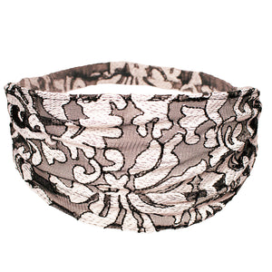 Mia® Lace Headwrap - black with white fleur de lis design - #MiaKaminski #Mia #MiaBeauty #Beauty #Hair #HairAccessories #headbands #headwraps #laceHeadbands #laceHeadwraps #lovethis #love #life