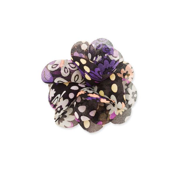 Small Flower Clip + Pin - Black