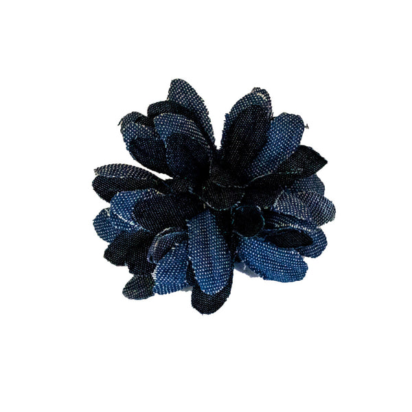 Flower Clip + Pin - Denim