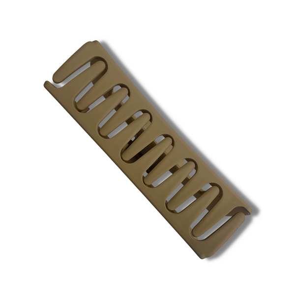 Mia Beauty Rectangular Jaw Clamp in matte taupe beige color - bottom view